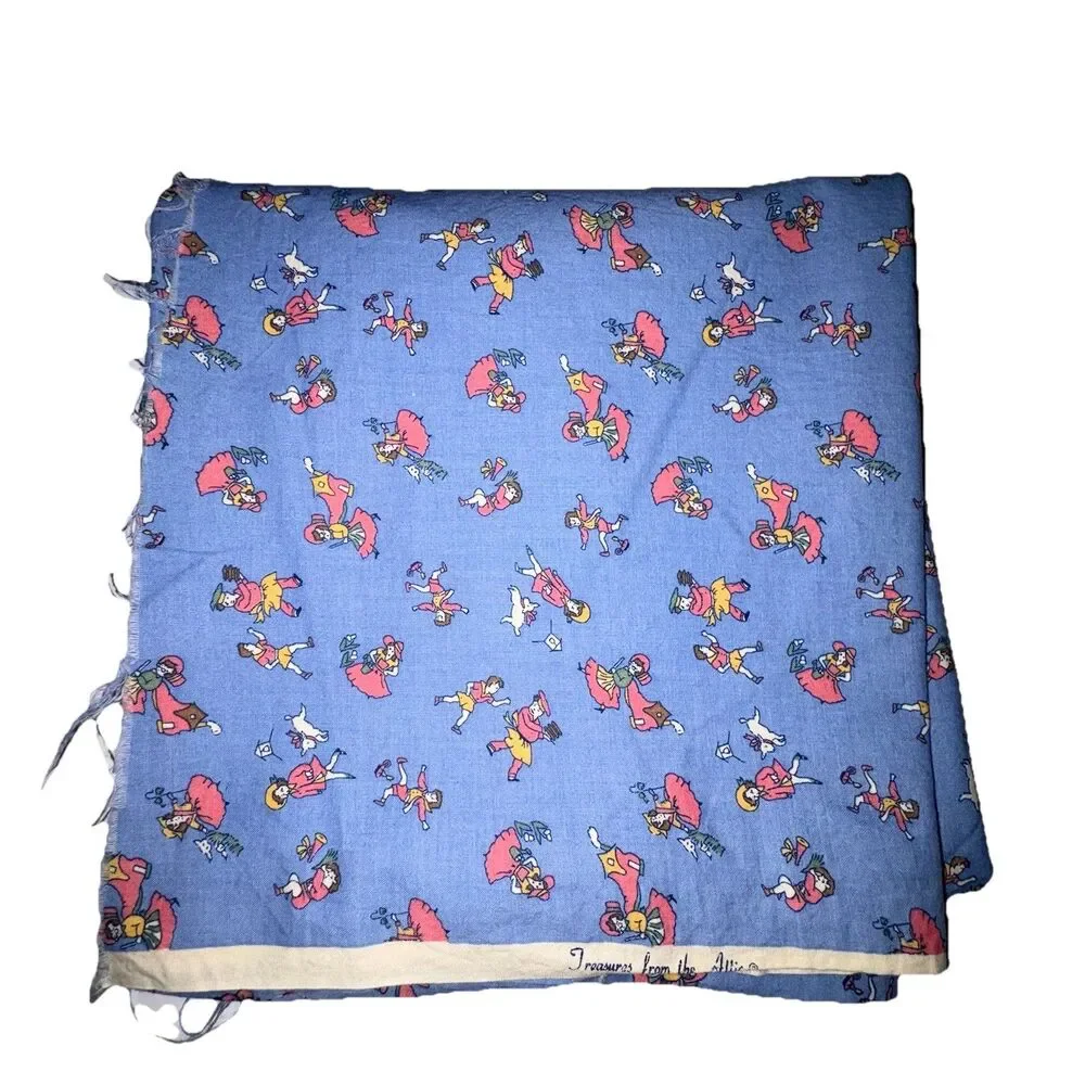 Treasures From The Attic Blue Print Fabric Nursery Rhyme 1 YARD 40